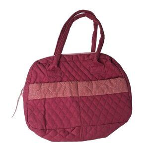 Pink Quilted Handbag Purse Zipper Shoulder